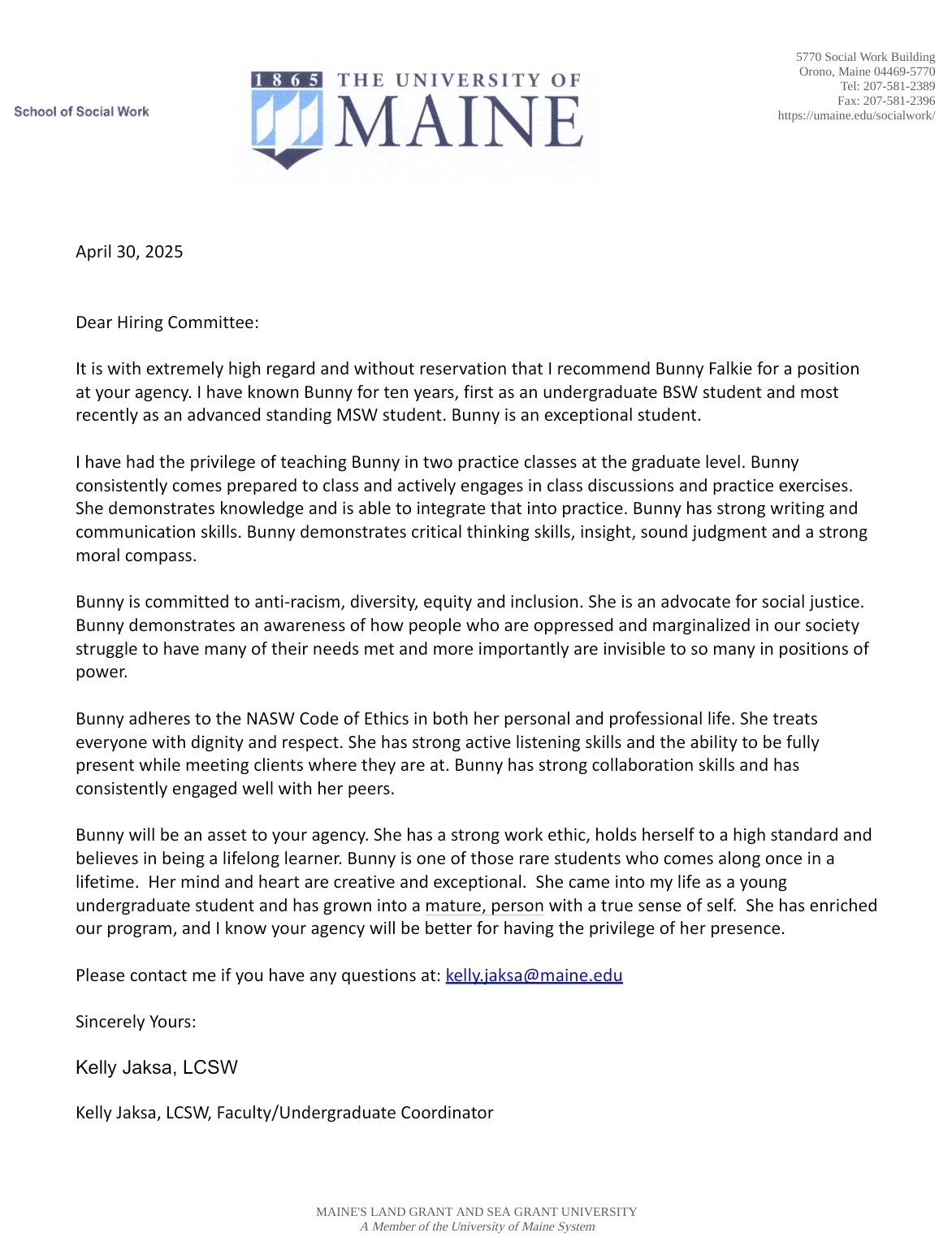 a reference letter
