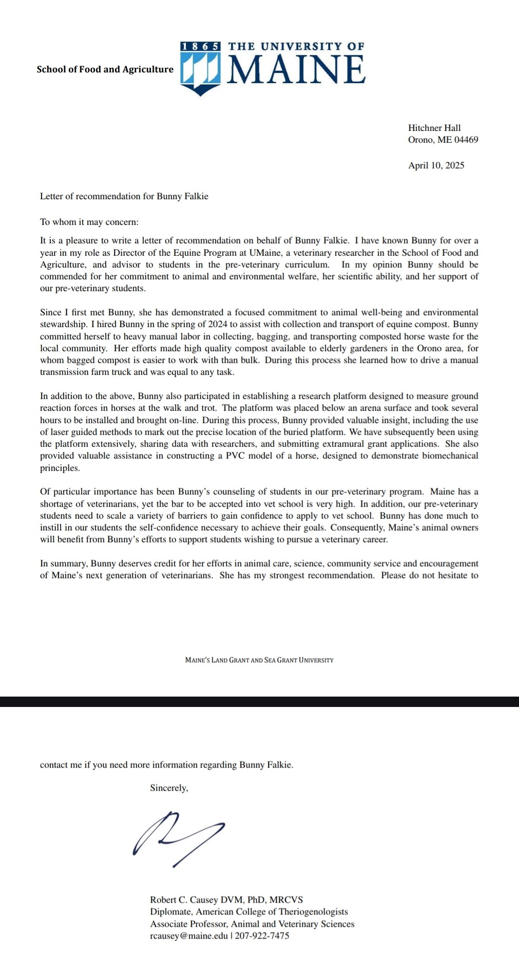 a reference letter